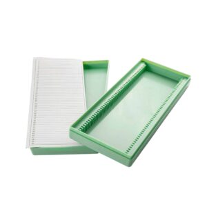 Etui z PS na 50 szt szkiełek mikroskopowych zielone