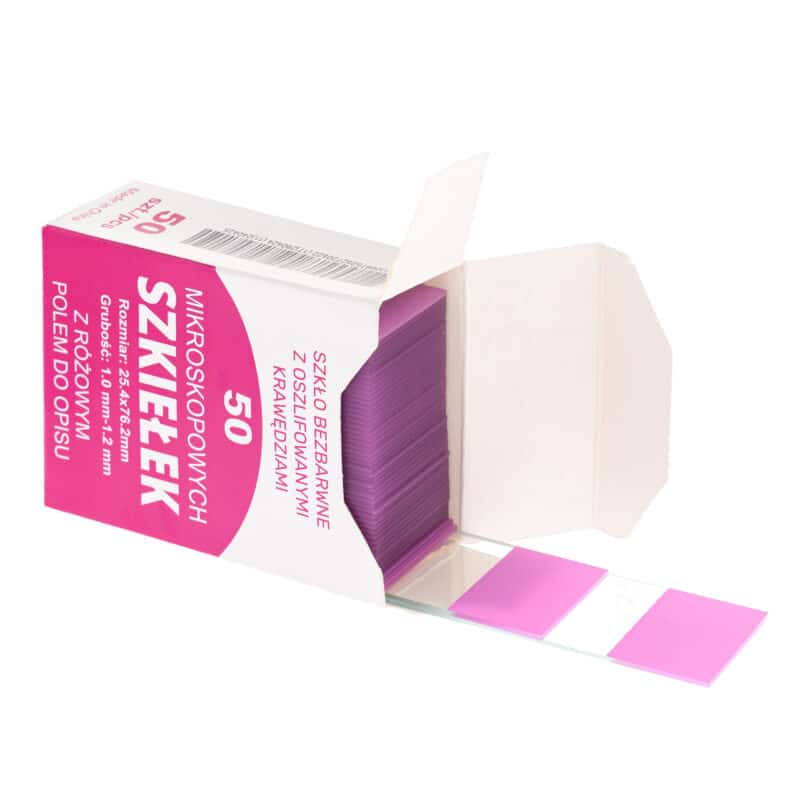 Szkiełka podstawowe mikroskopowe 76 x 26 mm z polem do opisu