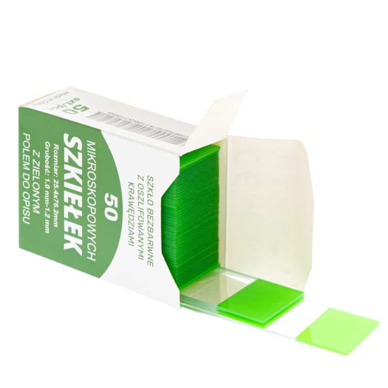 Szkiełka podstawowe mikroskopowe 76 x 26 mm z polem do opisu