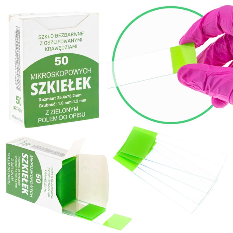 Szkiełka podstawowe mikroskopowe 76 x 26 mm z polem do opisu