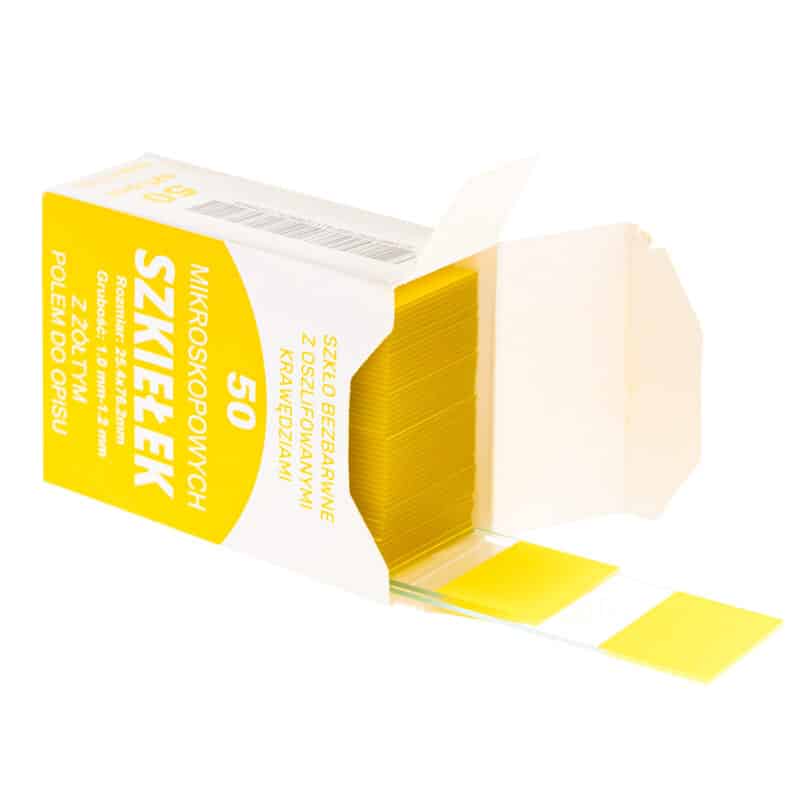 Szkiełka podstawowe mikroskopowe 76 x 26 mm z polem do opisu
