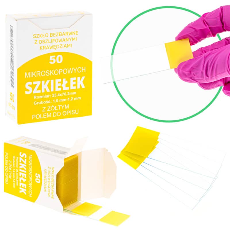 Szkiełka podstawowe mikroskopowe 76 x 26 mm z polem do opisu
