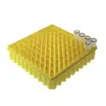 Kriopudełko na probówki do mrożenia, poliwęglan (PC), 100 miejsc, żółte