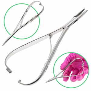 Igłotrzymacz Mathieu z blokadą, stal nierdzewna