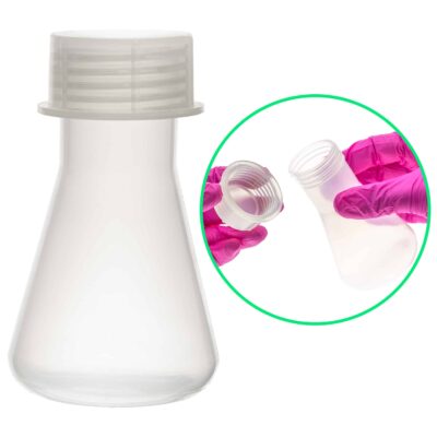 Kolba stożkowa plastikowa Erlenmeyera z nakrętką