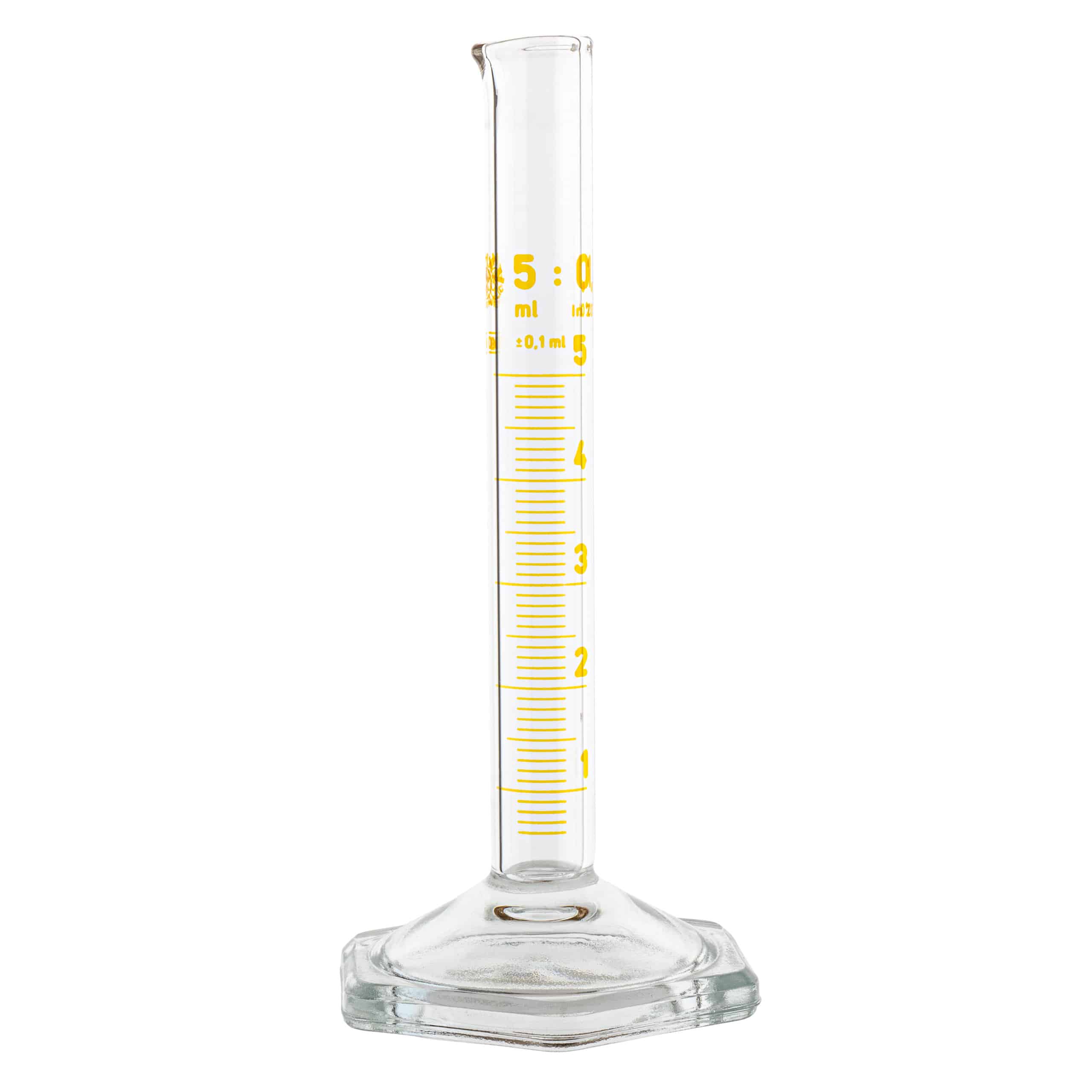 Cylinder miarowy wysoki SIMAX ze skalą, klasa B, stopka szklana sześciokątna, z wylewem, brązowa podziałka