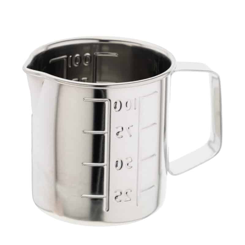 Zlewka laboratoryjna ze stali nierdzewnej 18-8 z uchem, 100-1000 ml