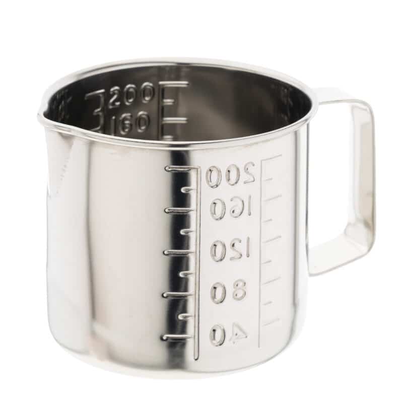 Zlewka laboratoryjna ze stali nierdzewnej 18-8 z uchem, 100-1000 ml