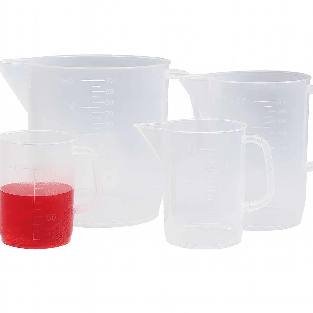 zlewki plastikowe z PP z uchem