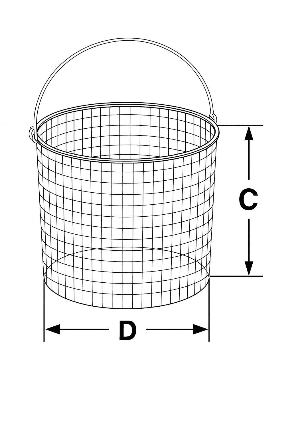 Kosze druciane okrągłe – siatka 8×8×1 mm