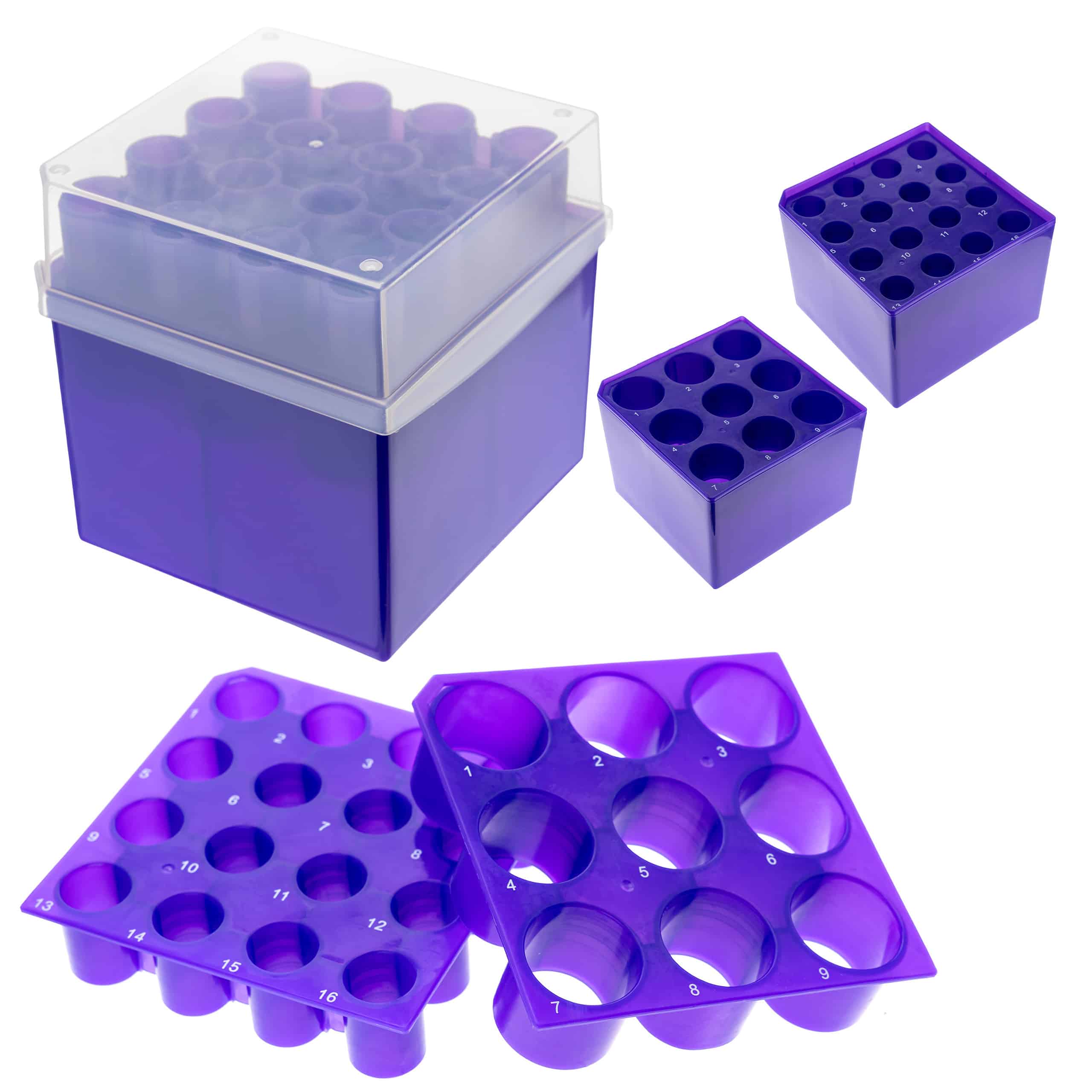 Statyw, stojak na probówki 15 ml i 50 ml z pokrywką, polipropylen PP