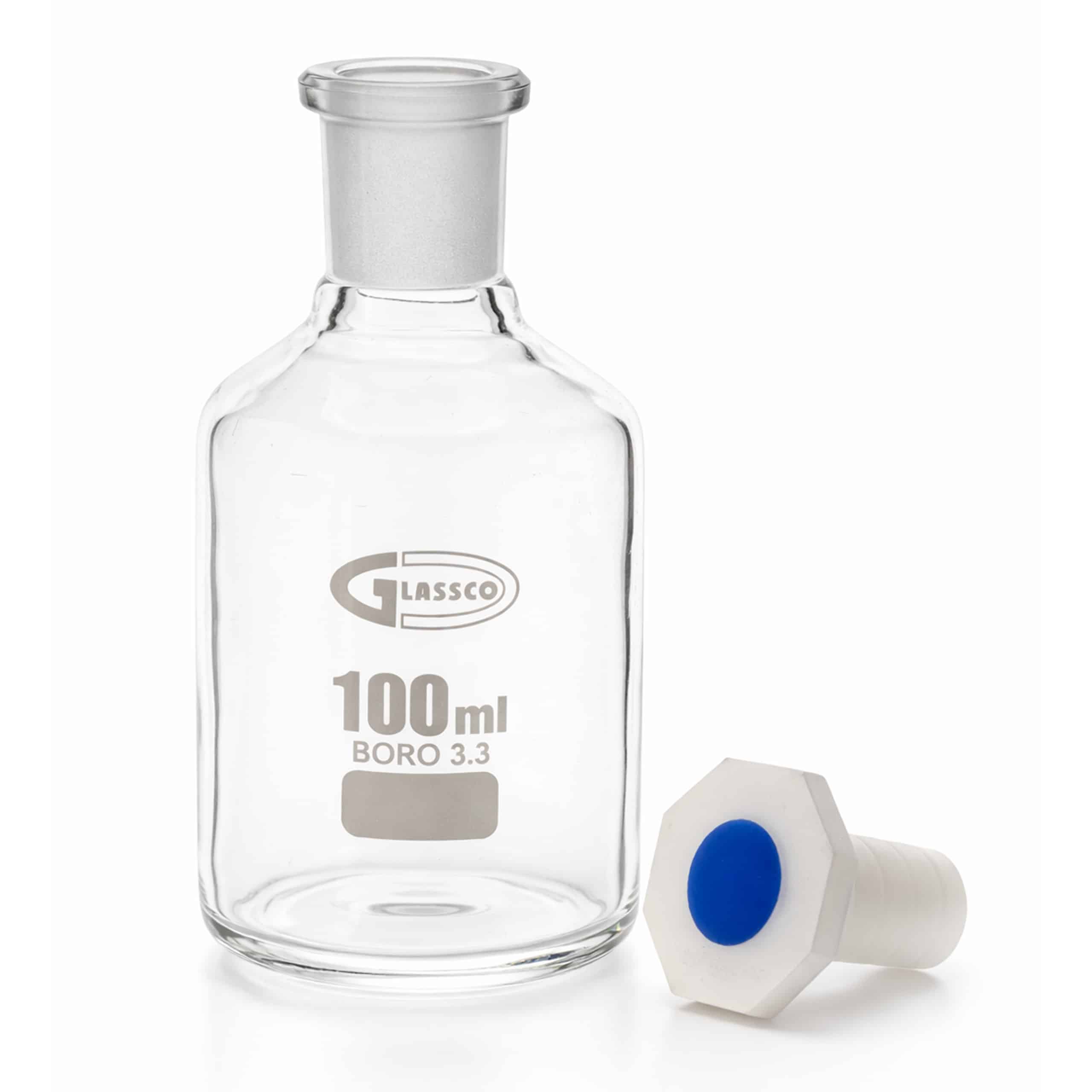 Butelka szklana na odczynniki z korkiem PE