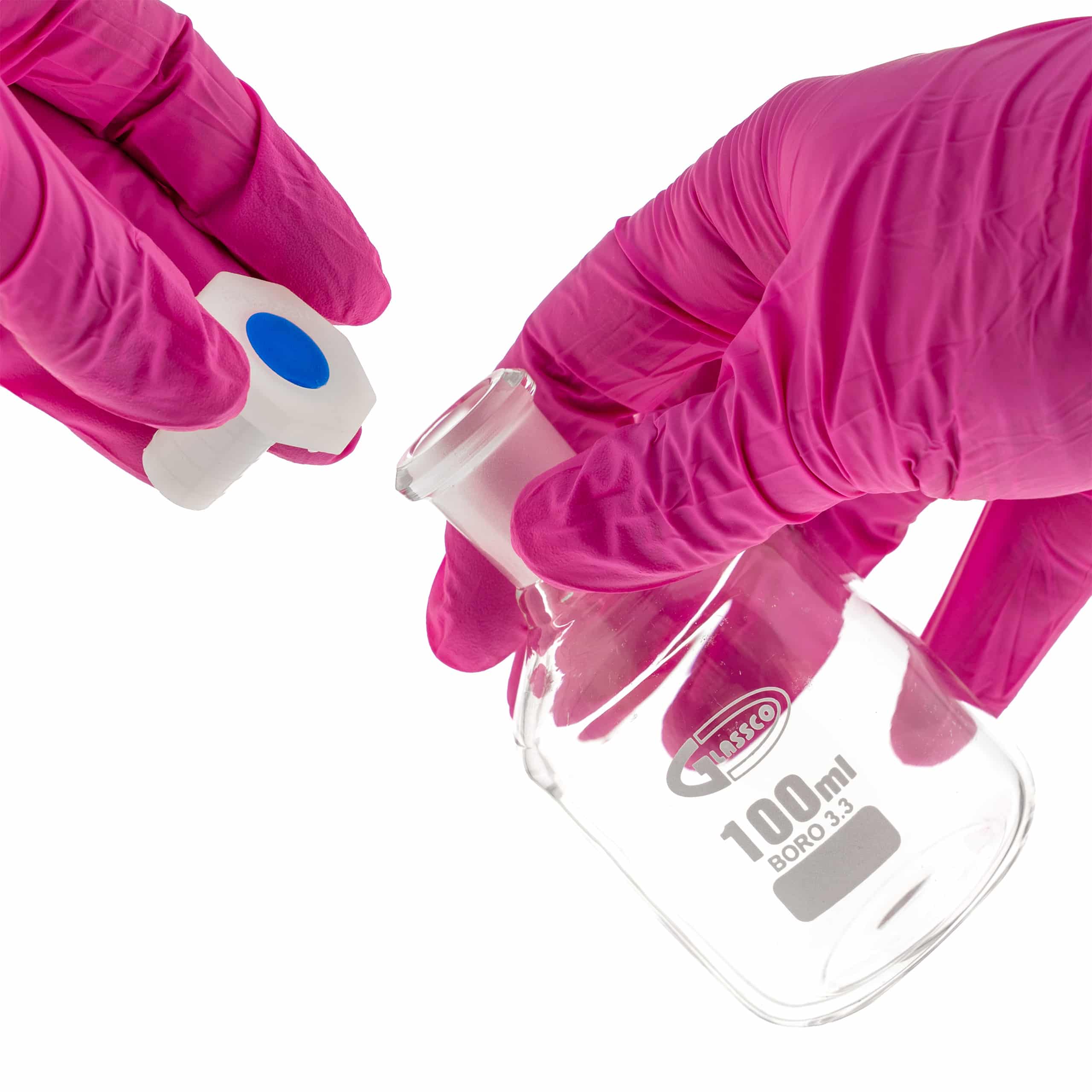 Butelka szklana na odczynniki z korkiem PE