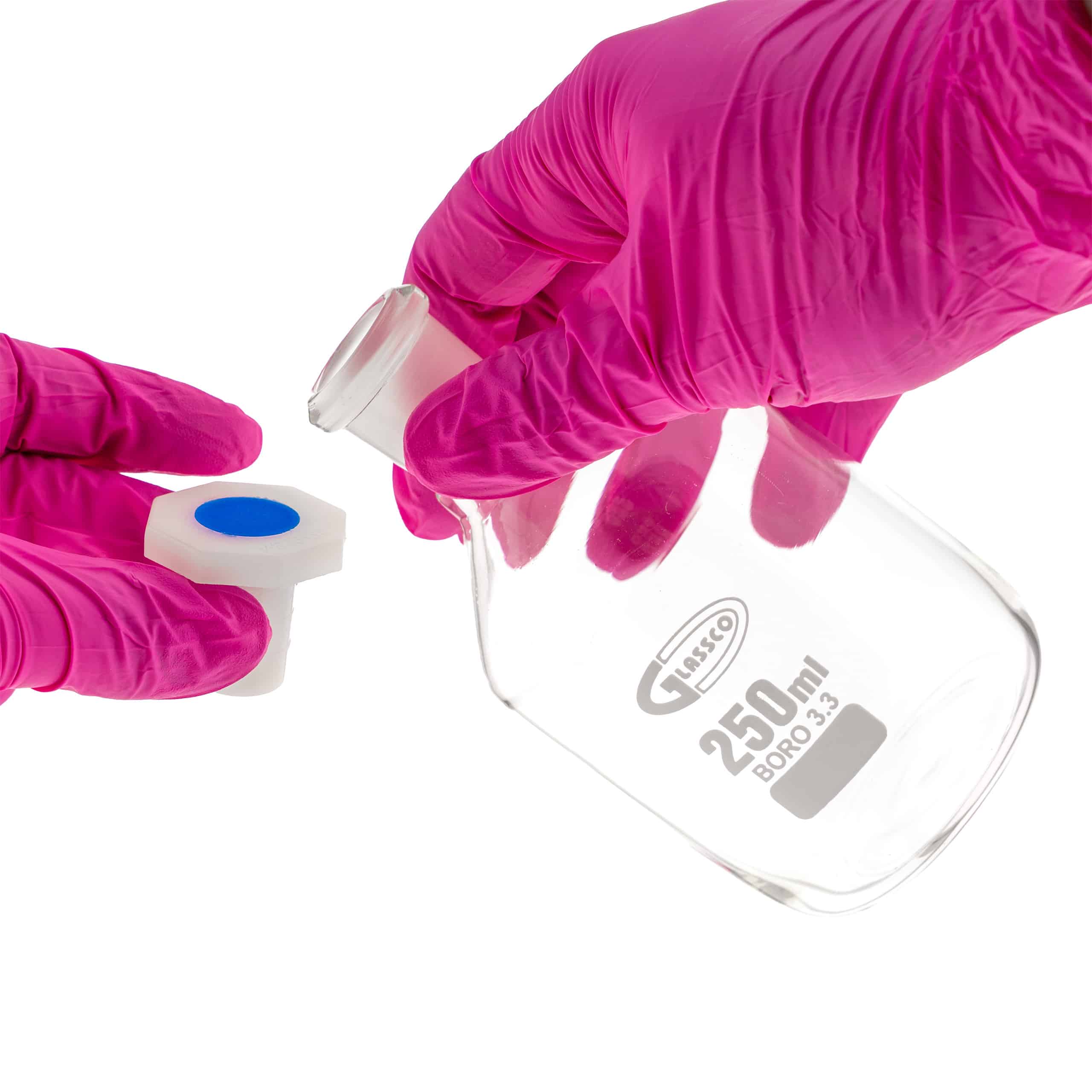 Butelka szklana na odczynniki z korkiem PE