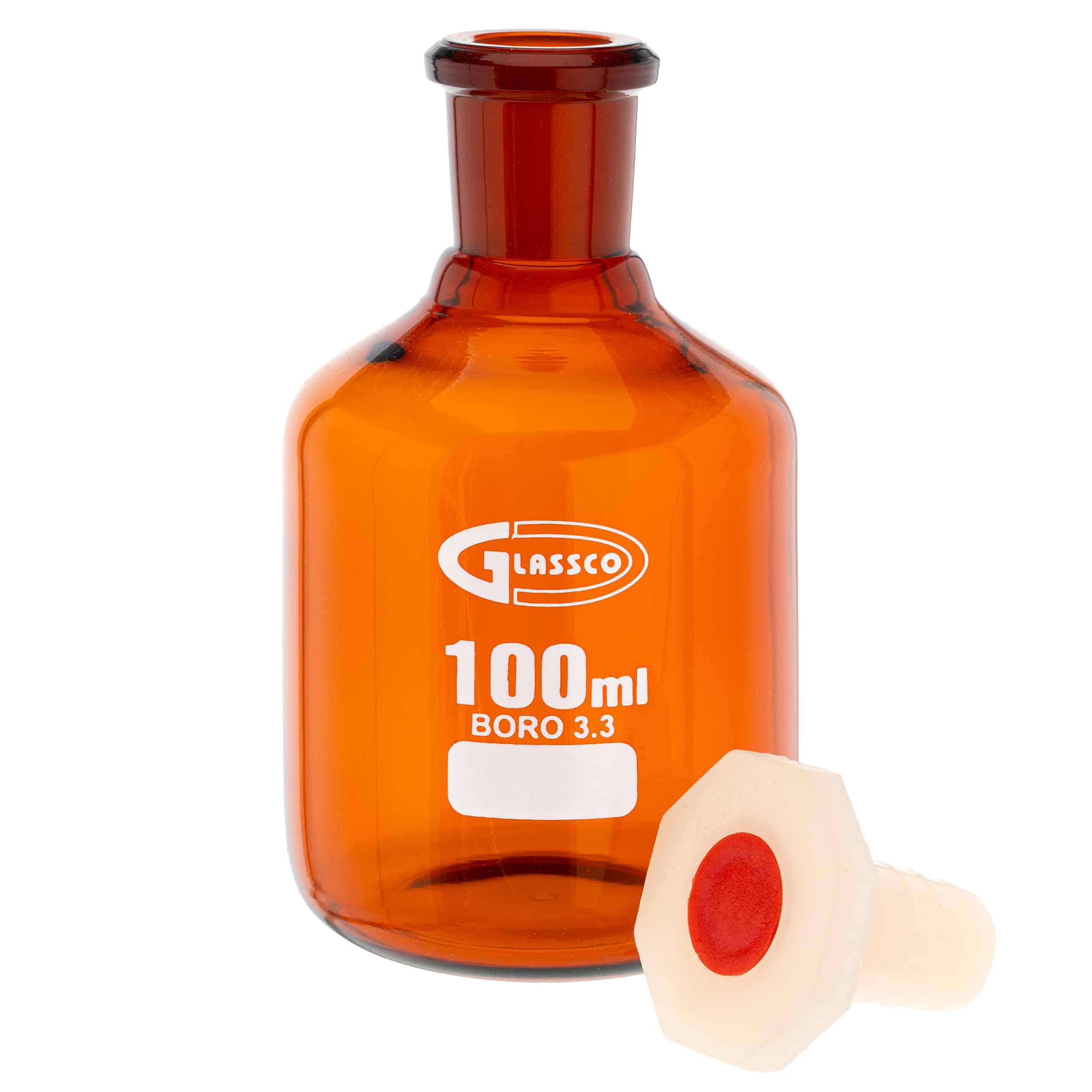 Butelka szklana na odczynniki z korkiem PE