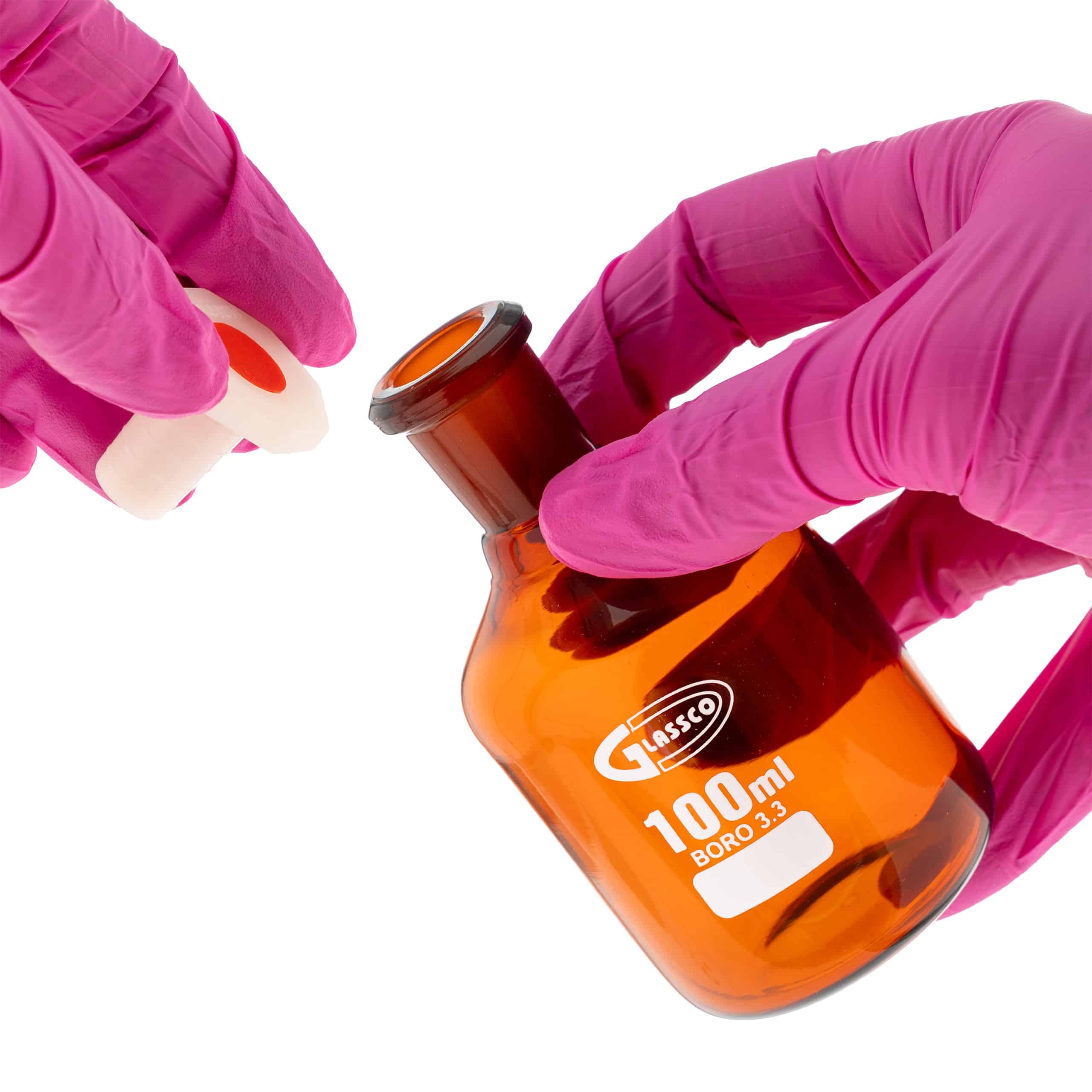 Butelka szklana na odczynniki z korkiem PE