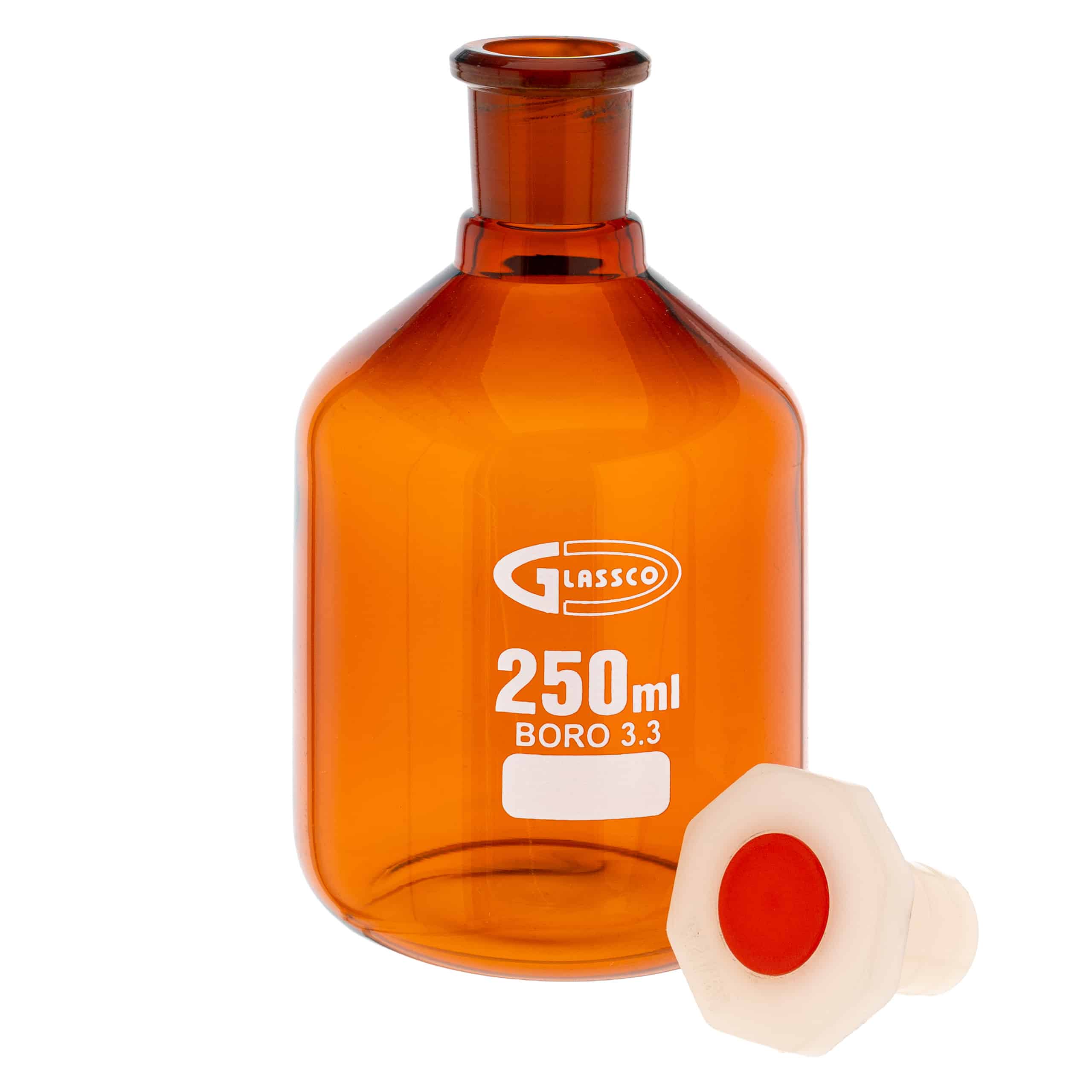Butelka szklana na odczynniki z korkiem PE