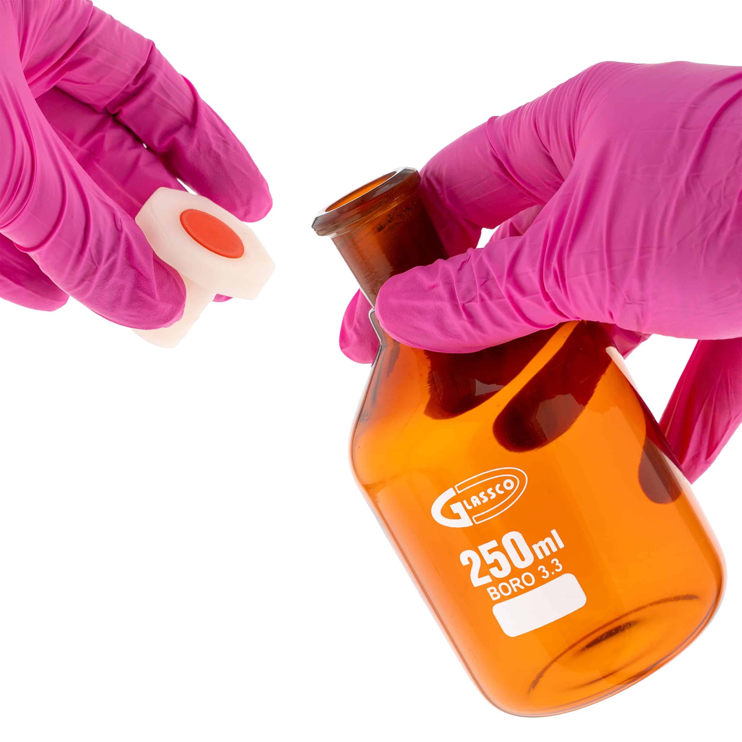 Butelka szklana na odczynniki z korkiem PE