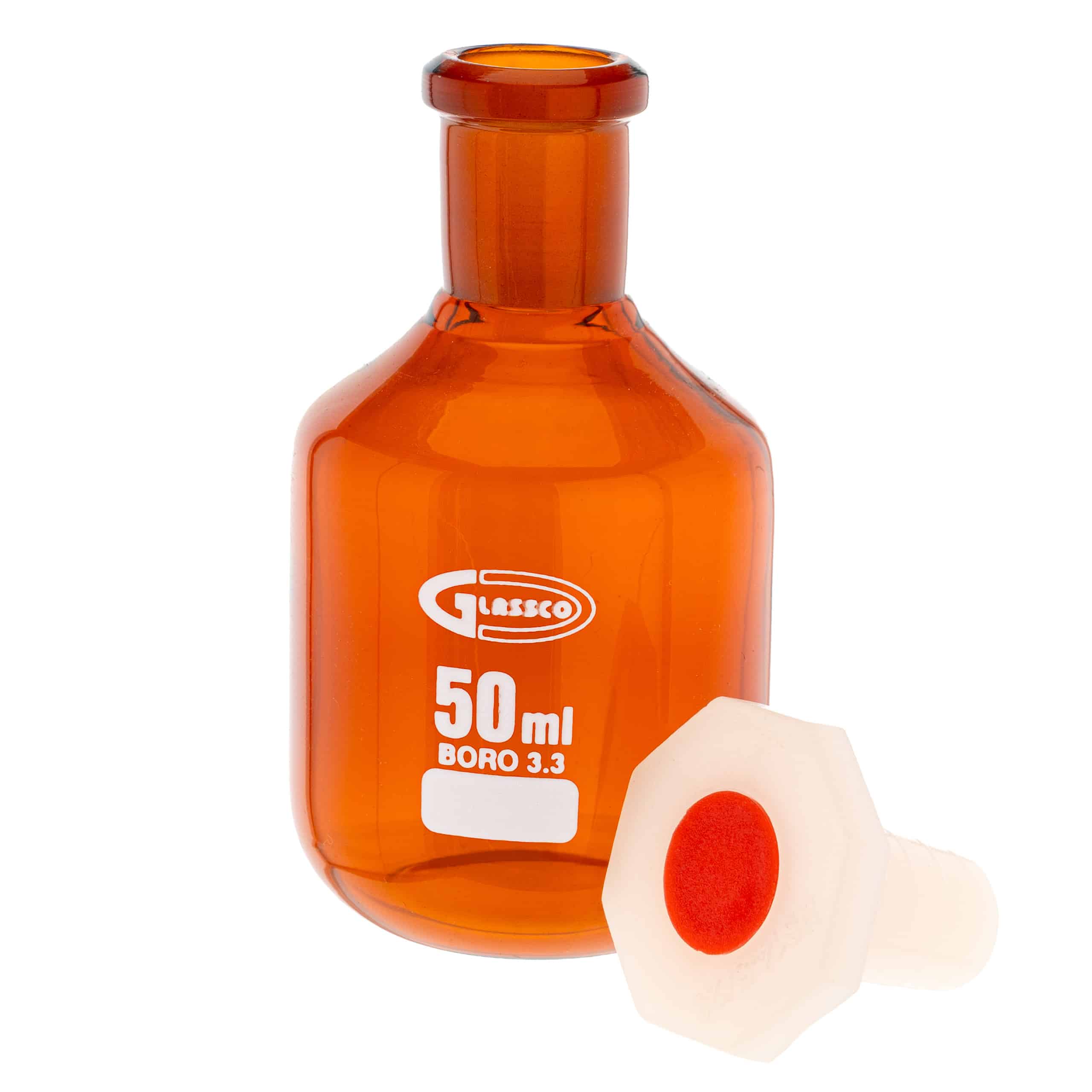 Butelka szklana na odczynniki z korkiem PE