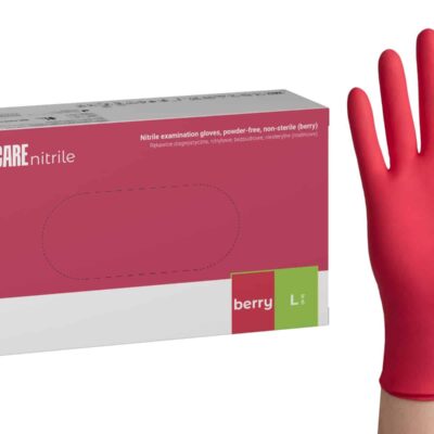 easyCARE nitrile Rękawice diagnostyczne nitrylowe, niesterylne, malinowe, 100 szt.
