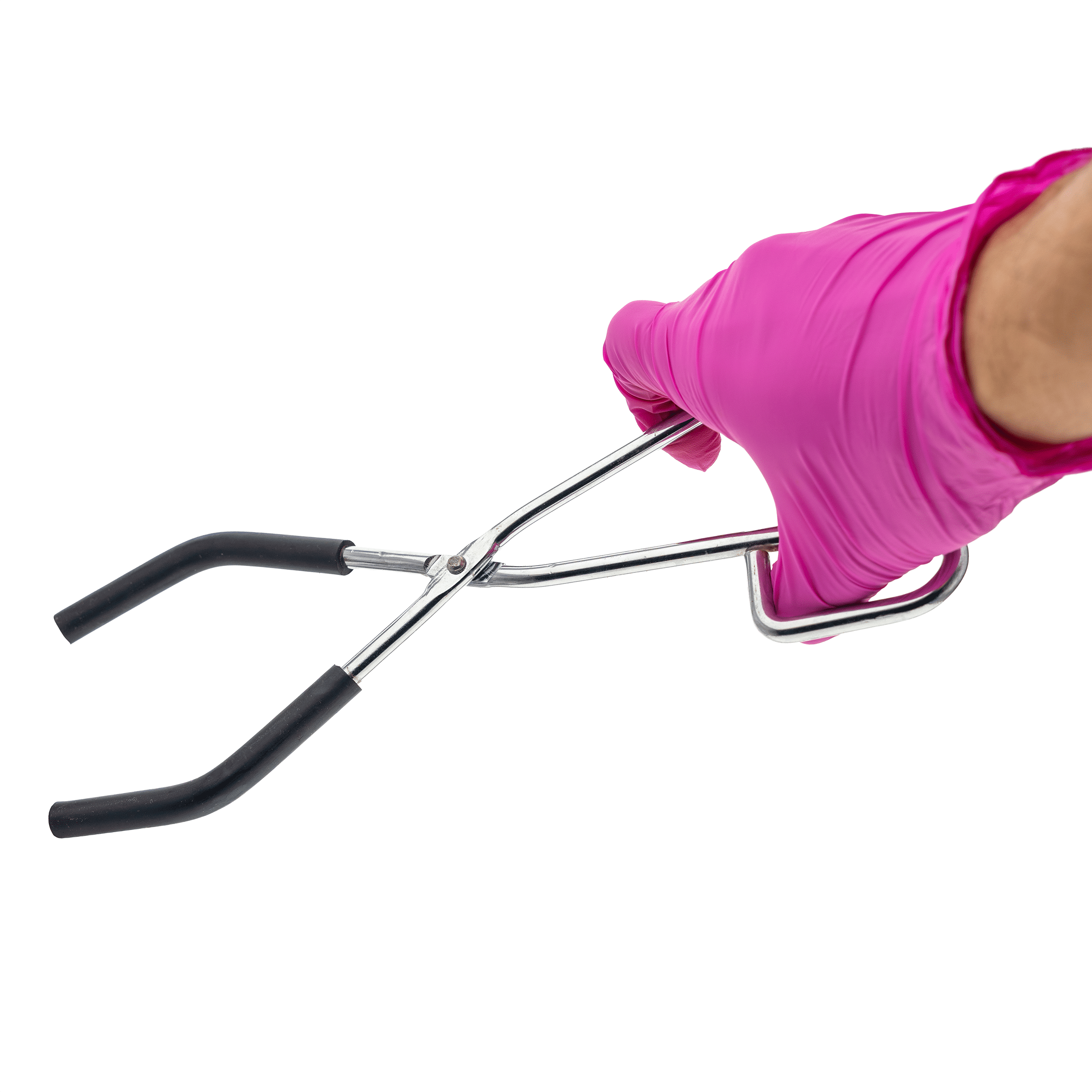 Szczypce do zlewek 260 mm, powlekane gumą, stal chromowana