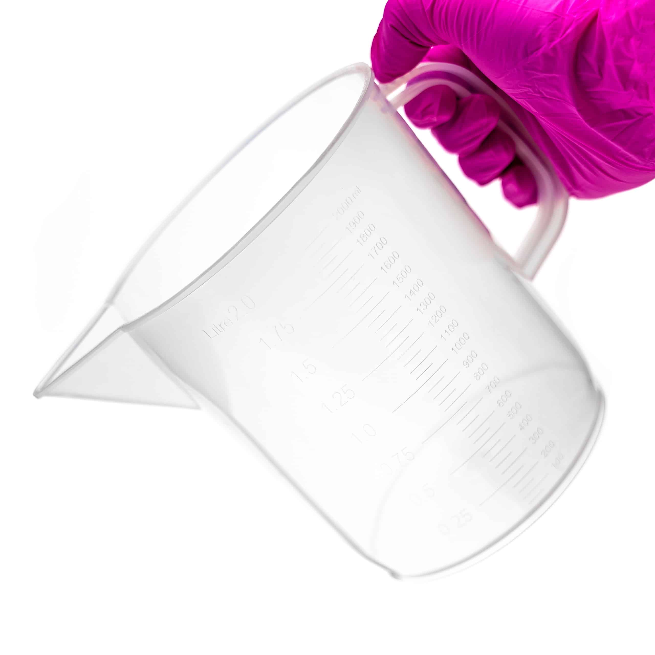 Zlewka z uchem plastikowa, polipropylen PP