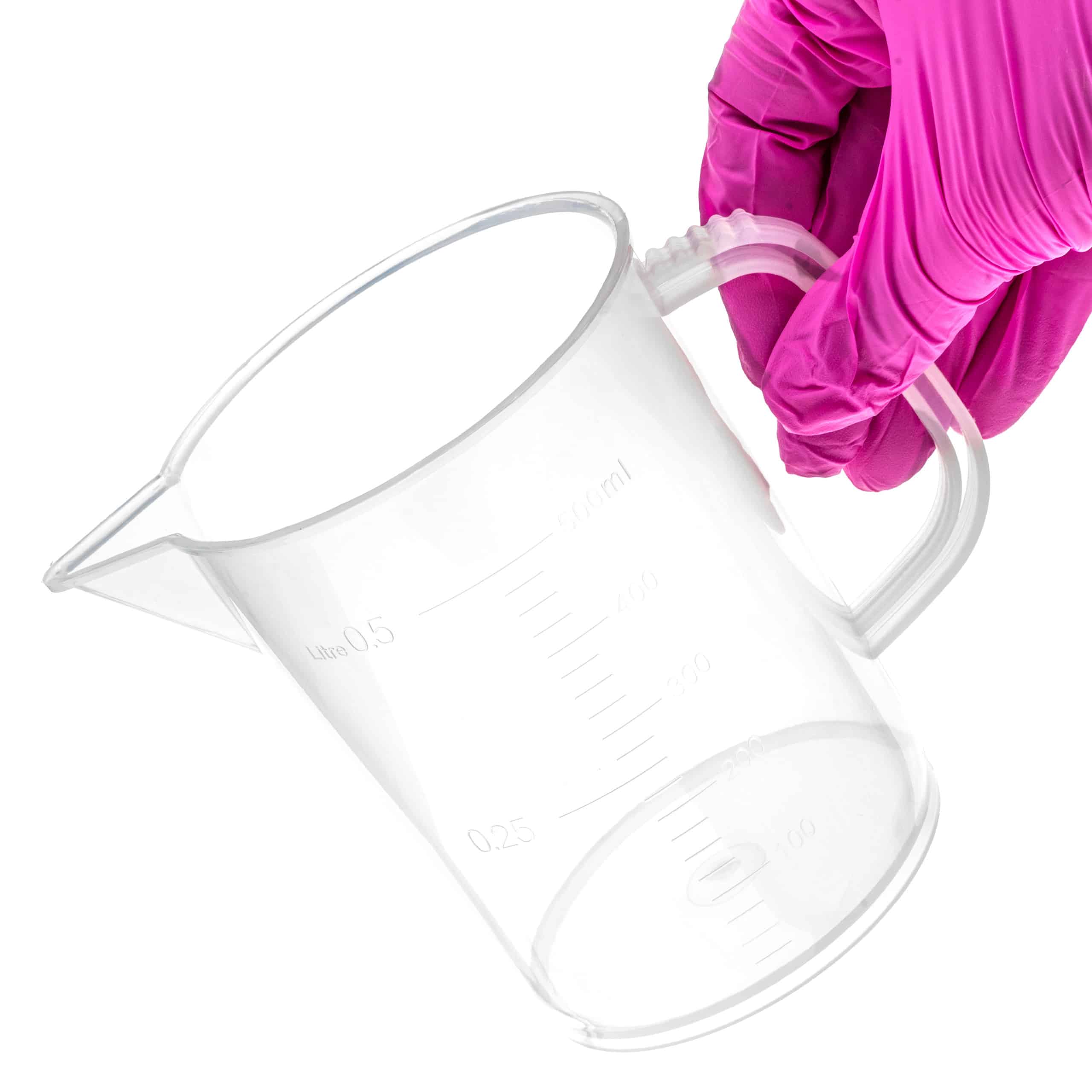 Zlewka z uchem plastikowa, polipropylen PP