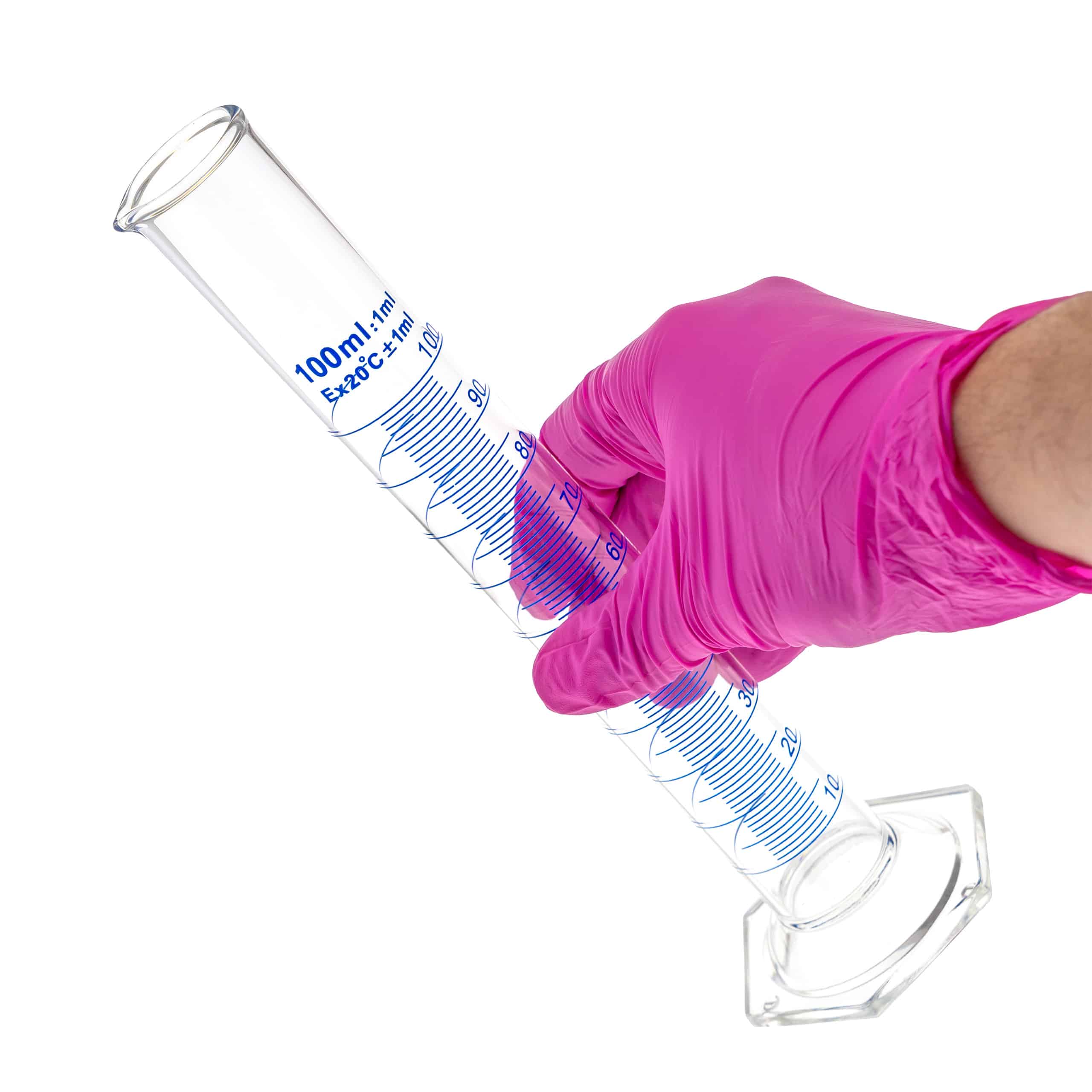 Cylinder miarowy szklany, klasa B, stopka sześciokątna