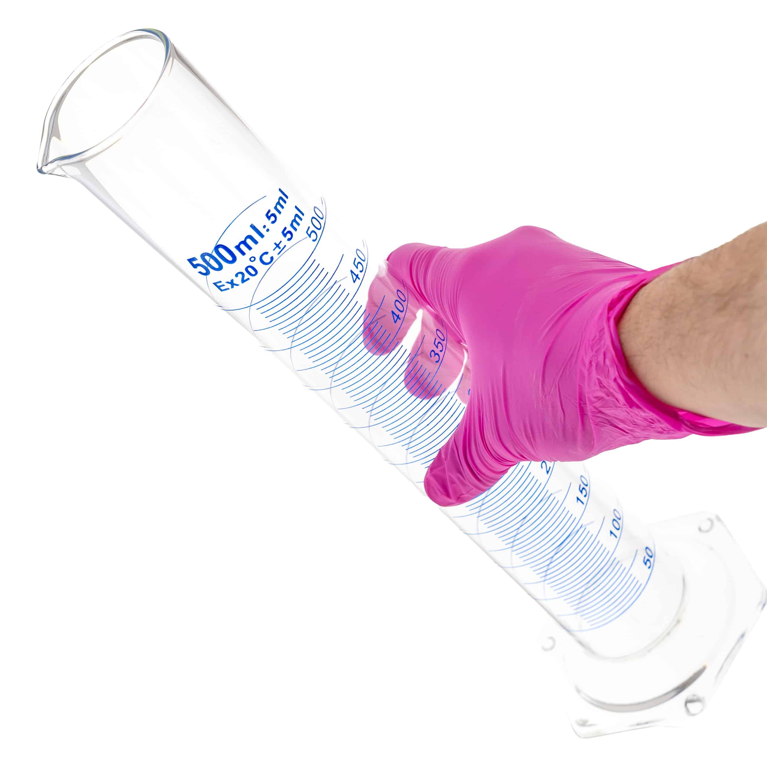 Cylinder miarowy szklany, klasa B, stopka sześciokątna