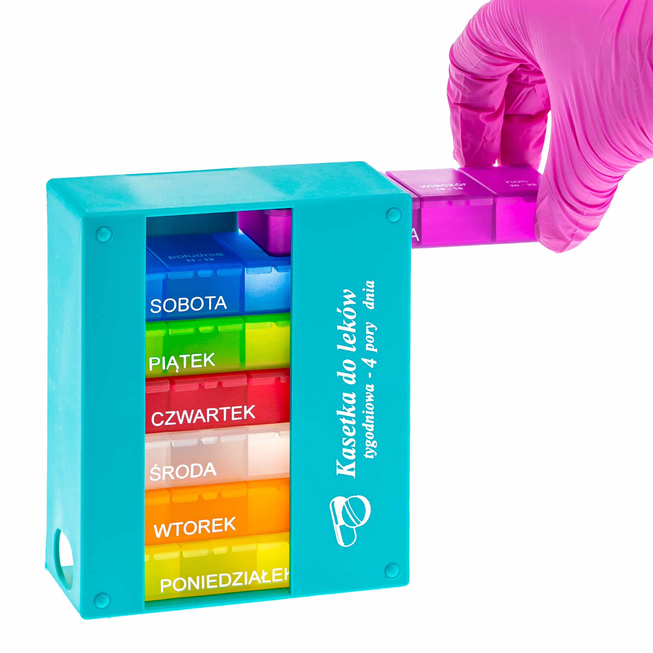 Kasetka na leki, tygodniowa – 4 pory dnia | Elena 4×7