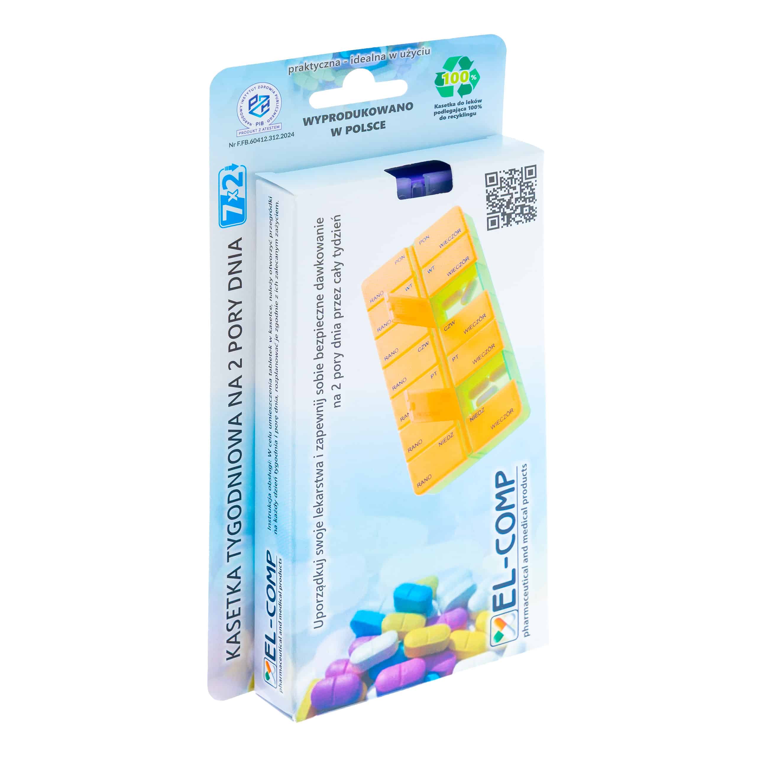 Kasetka na leki, tygodniowa – 2 pory dnia
