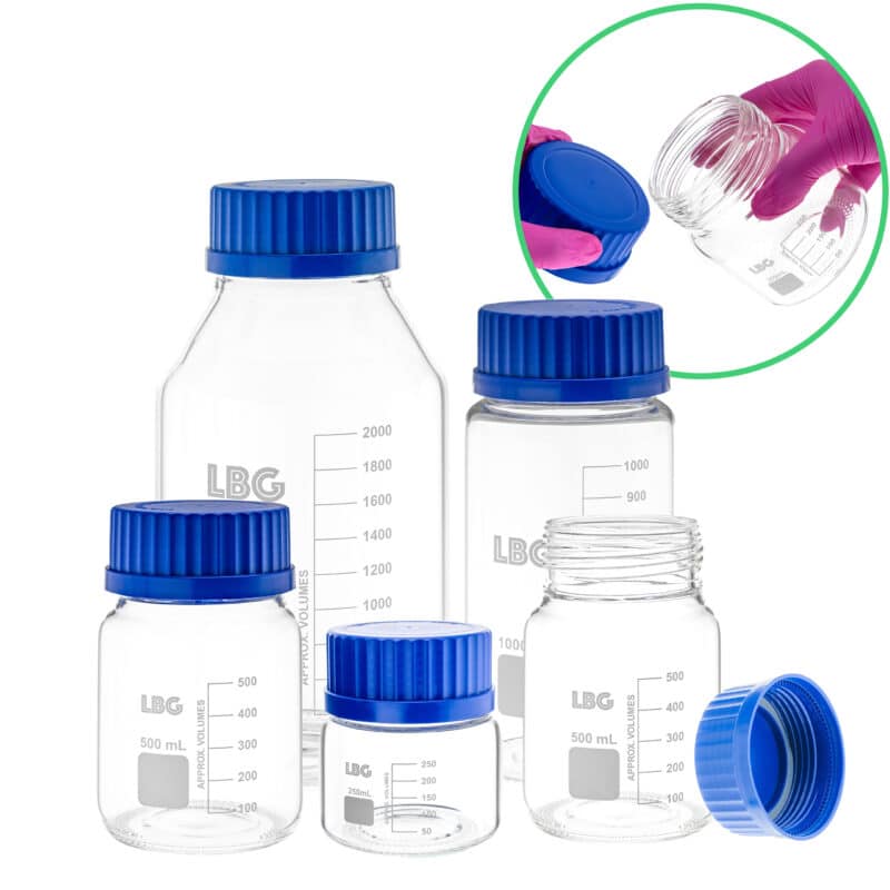 LABBOX Butelka laboratoryjna szklana, gwint GL80