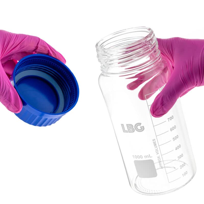 LABBOX Butelka laboratoryjna szklana, gwint GL80