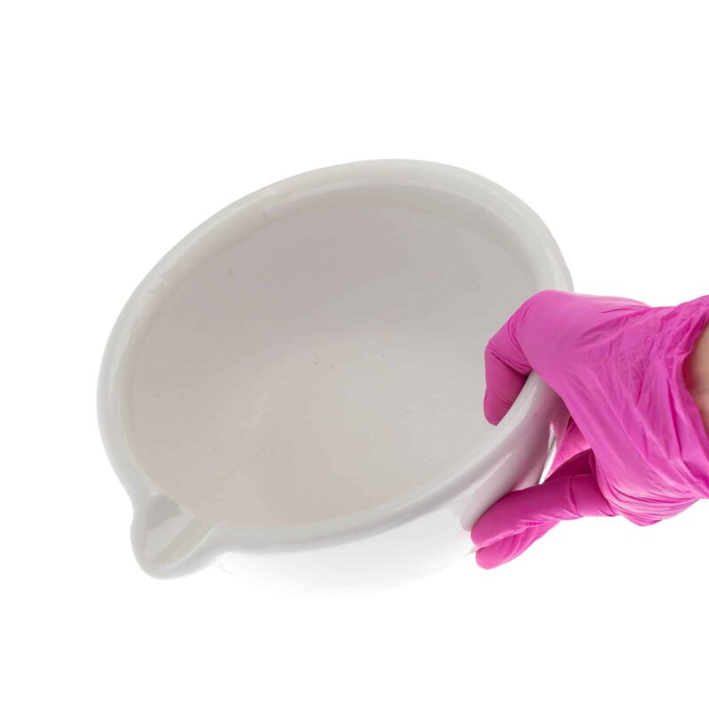 Moździerz porcelanowy z tłuczkiem, glazurowany, szorstki