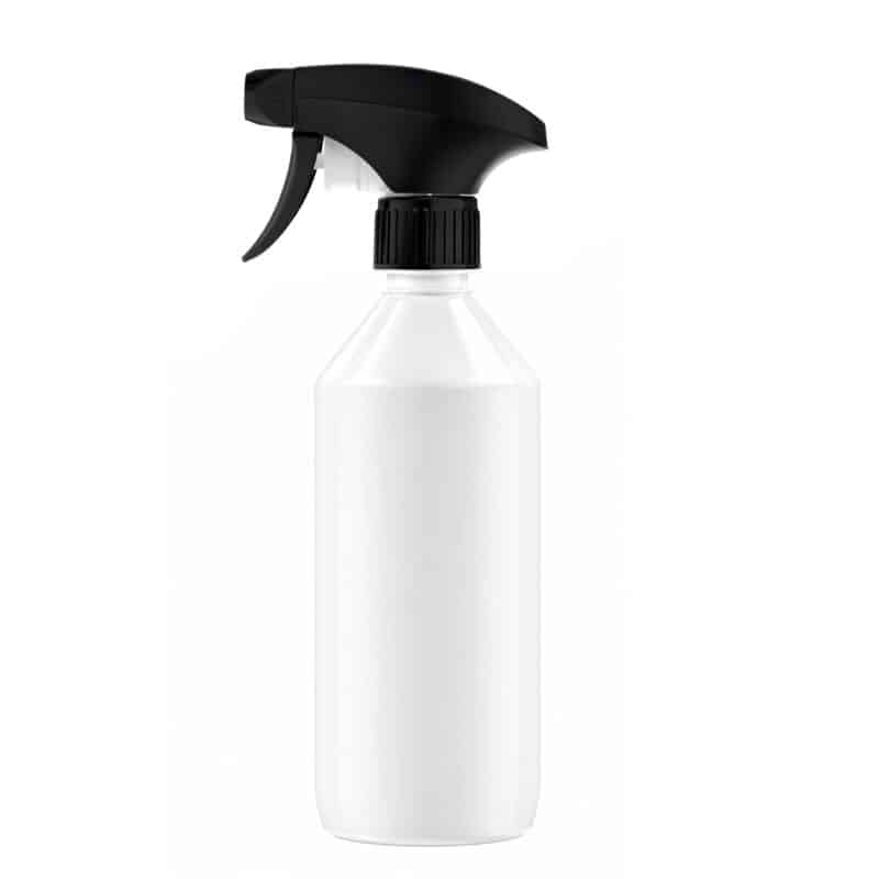 Butelka PET 500 ml biała z atomizerem triggerem spryskiwaczem czarnym