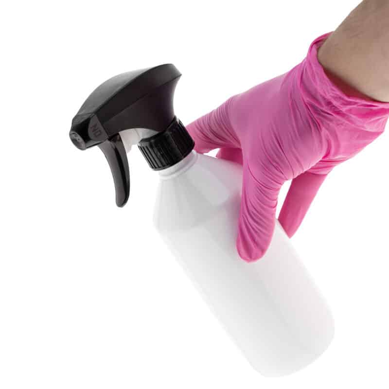 Butelka PET 500 ml biała z atomizerem triggerem spryskiwaczem czarnym