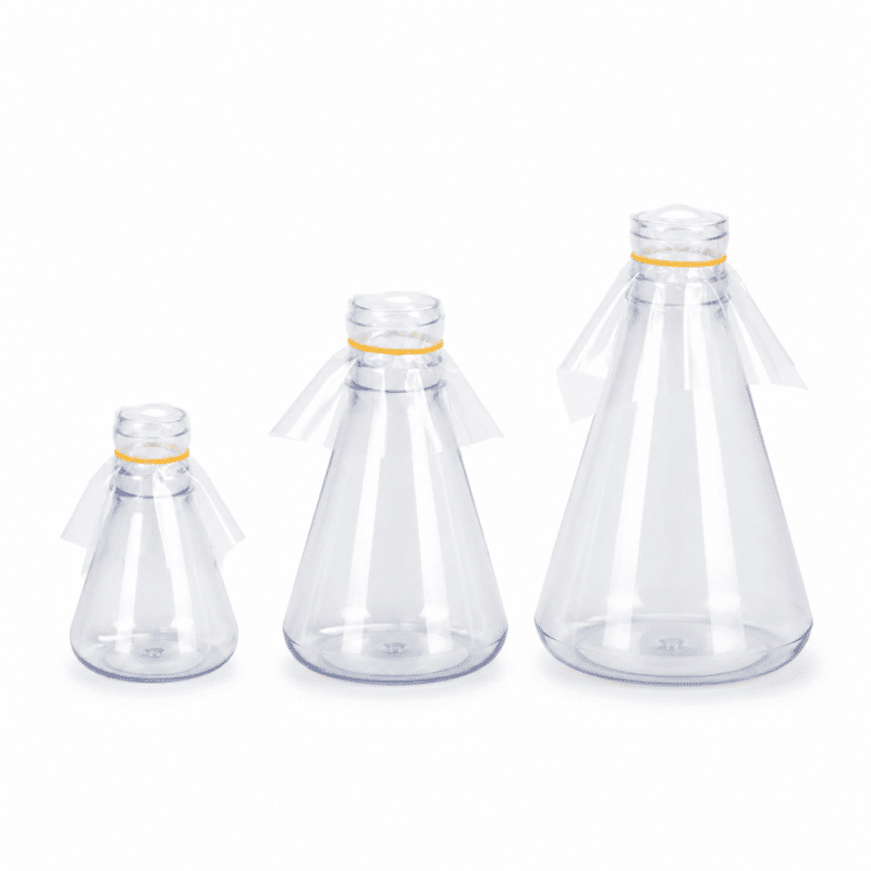 Kolba Erlenmeyera do hodowli bakterii PC – płaskie dno, 125–500 ml