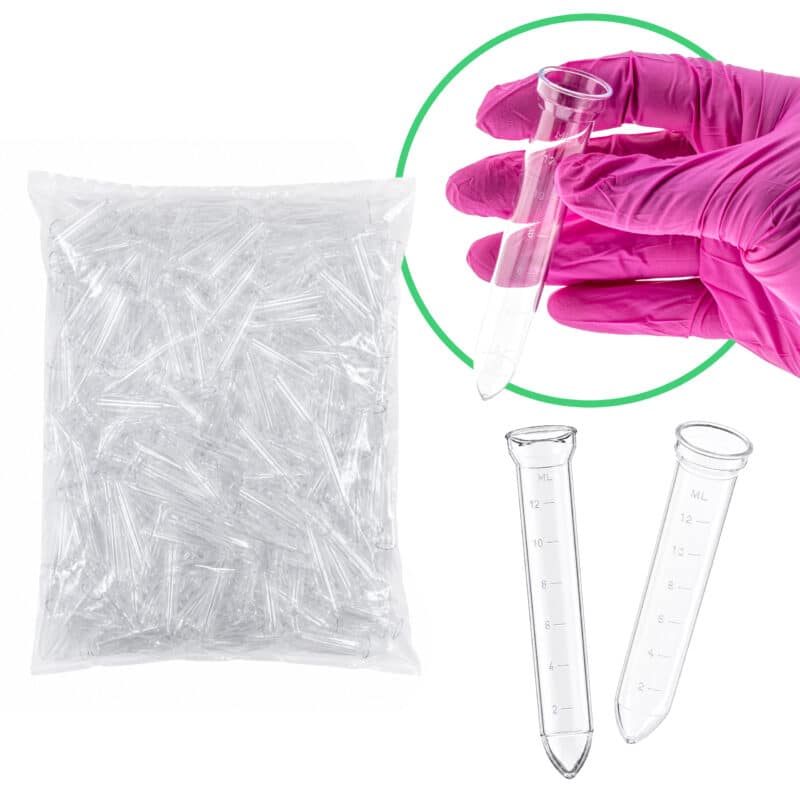 Probówki na mocz do osadu, wirówkowe 12 ml, bez korka, 100 szt. + korki