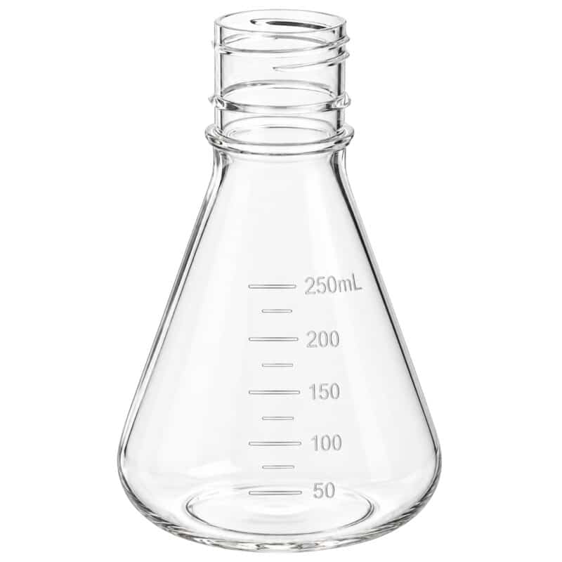 Kolba Erlenmeyera do hodowli bakterii i drożdży, PC, 125-500 ml