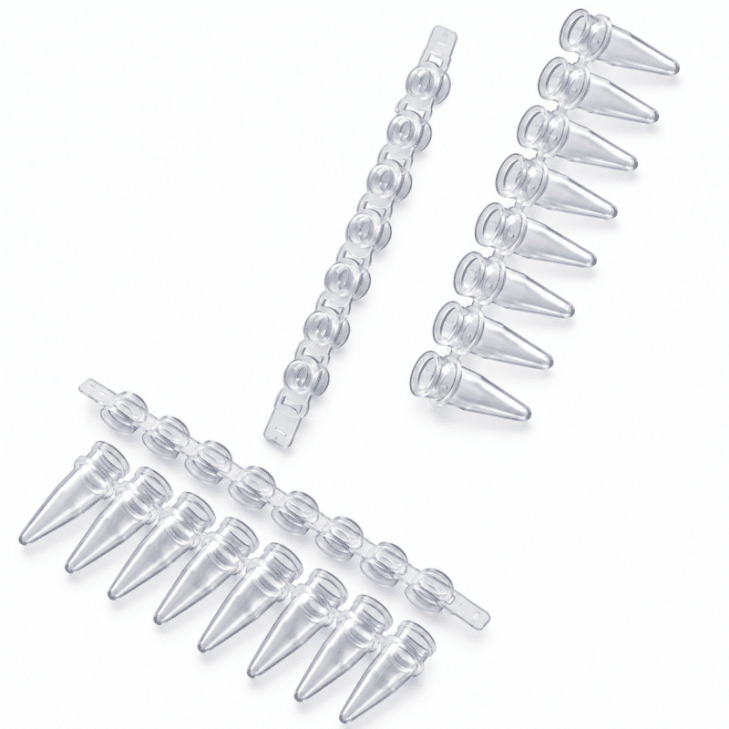 Probówki PCR 0,2 ml w paskach 8-strip z wieczkami, DNase/RNase free